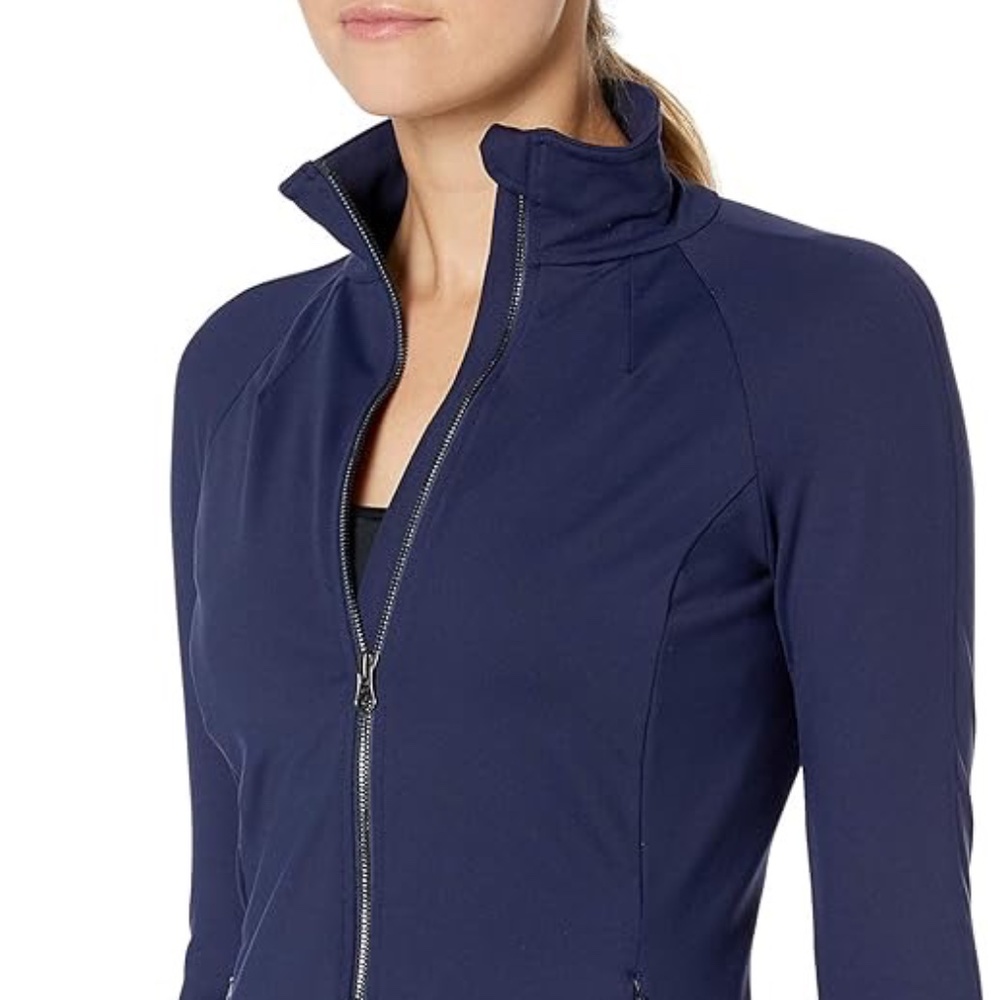 ALO Yoga Mesh Sleeve Zip Up Jacket Navy S, Like new